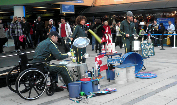 Performing at Robson Square in downtown Vancouver